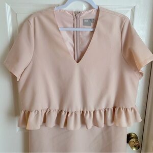 ASOS Pastel Pink Plus Size Ruffle Dress US 14 UK 18